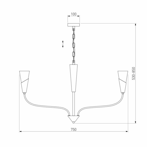 Подвесная люстра Eurosvet Rhyton 60167/6 латунь