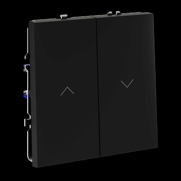 Выключатель встраиваемый Voltum S70 для жалюзи 10А черный матовый VLS020708