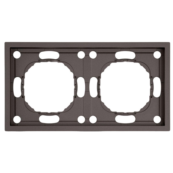 Рамка Stekker, PFR00-5002-09 2-местная Эмили, антрацит, soft touch 49937