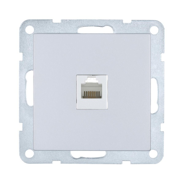 Розетка телефонная RJ-12 LK Studio LK80 серебристый металлик 845503-1 Розетка телефонная RJ-12 LK Studio LK80 серебристый металлик 845503-1