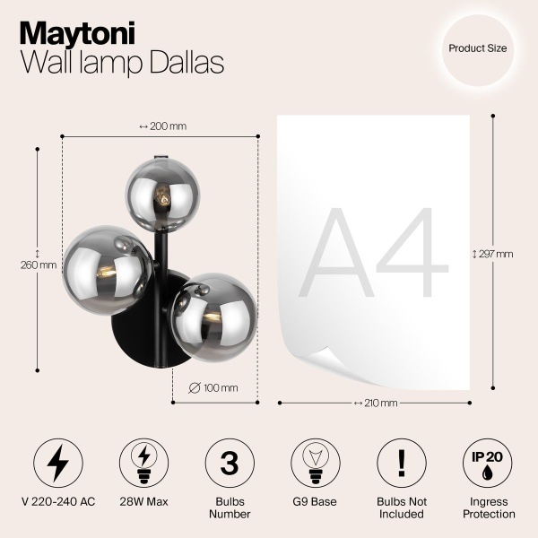 Бра Maytoni Dallas MOD545WL-03B Бра Maytoni Dallas MOD545WL-03B