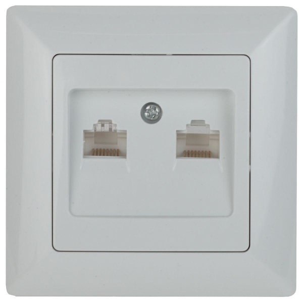 Розетка компьютерная 2xRJ45 ЭРА Intro Solo белый 4-304-01 Б0043389 Розетка компьютерная 2xRJ45 ЭРА Intro Solo белый 4-304-01 Б0043389