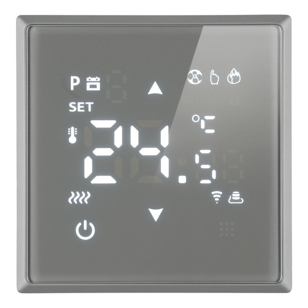 Терморегулятор Wi-Fi (механизм), Stekker, 250В, 3500Вт Эмили, RSW00-5119-10, платиново-серый, soft touch 50378