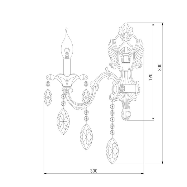 Бра Eurosvet Veletta 10108/1 белый/прозрачный хрусталь Strotskis