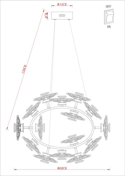 Подвесная светодиодная люстра Arte Lamp Cherish A2097LM-90GO