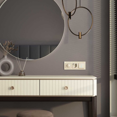 Выключатель одноклавишный с подсветкой Werkel шампань рифленый W1110110 4690389160028