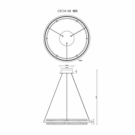 Подвесной светильник iLedex Meridian C4716-60 MBK