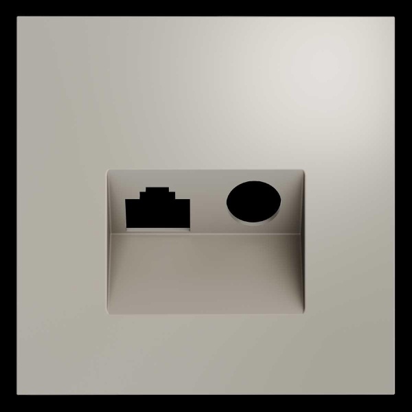 Накладка для розетки TV+RJ45 кат. 6, S70 (кашемир) Voltum VLS002703