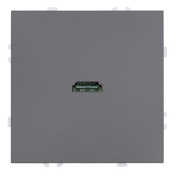 Розетка HDMI 2.0 Type A (механизм), серия Эмили, STEKKER, RST00-5118-10, платиново-серый, soft touch 50170