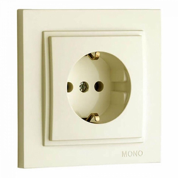 Розетка 2К+З Mono Electric Despina 16A 250V винтовое подключение крем 102-170021-117 Розетка 2К+З Mono Electric Despina 16A 250V винтовое подключение крем 102-170021-117