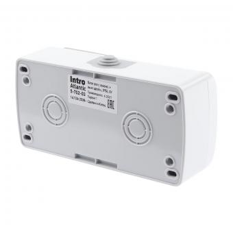 Блок розетка-выключатель двухклавишный ЭРА Intro Atlantic IP54 16/10A 250V с крышкой 5-702-03 Б0050948