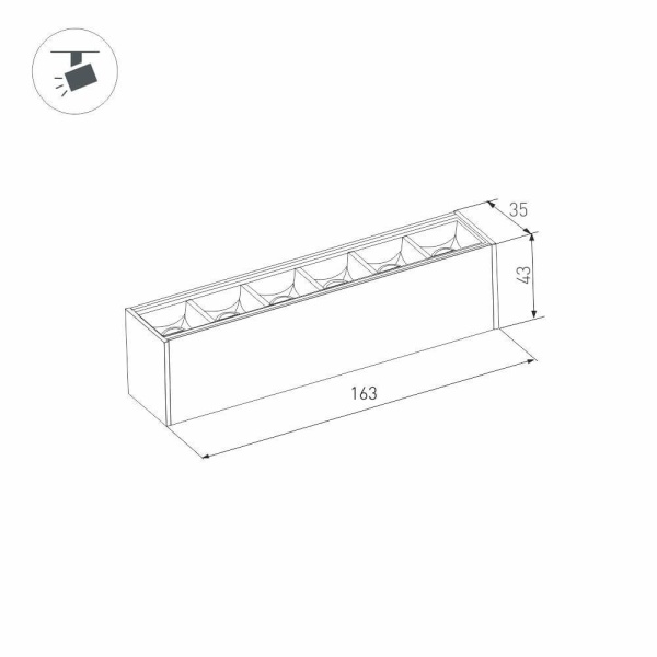 Трековый светодиодный светильник для магнитного шинопровода Arlight Mag-Laser-45-L160-6W Day4000 026934