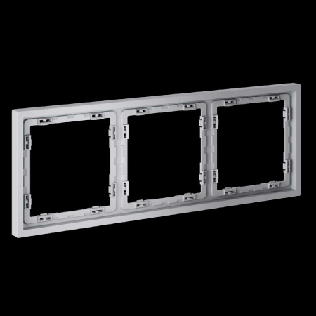 Рамка пластиковая S70 на 3 поста, (серый) Voltum VLS100316