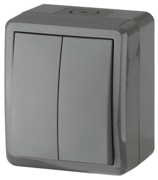 Выключатель двухклавишный ЭРА Эксперт 10AX 250V IP54 11-1404-03 Б0020676 Выключатель двухклавишный ЭРА Эксперт 10AX 250V IP54 11-1404-03 Б0020676