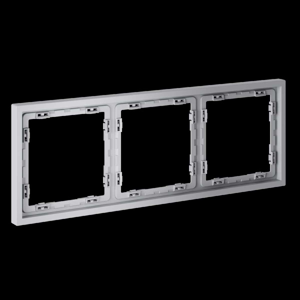 Рамка пластиковая S70 на 3 поста, (серый) Voltum VLS100316