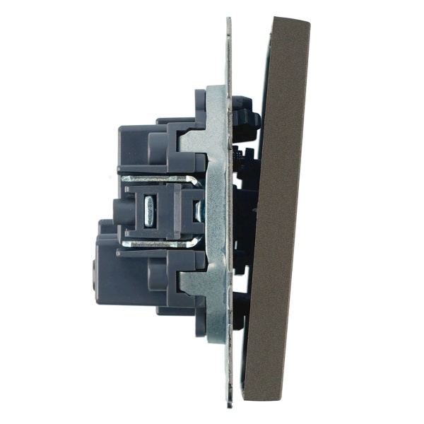 Выключатель 2-клавишный самовозвратный (механизм), Stekker. 250В, 10А Эмили, RSW10-5113-09, антрацит, soft touch 50367