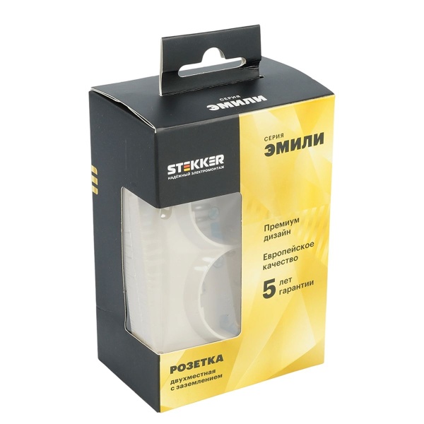 Розетка 2-местная с защитной шторкой, Stekker, с/з, 250В, 16А Эмили, RST16-5114-08, кашемир, soft touch 49908