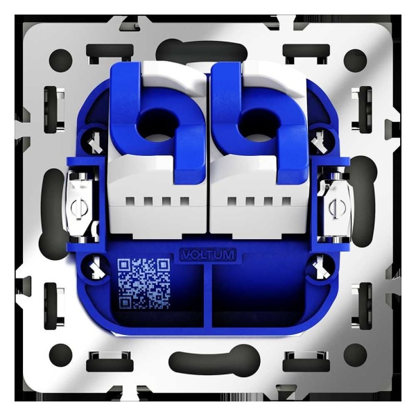 Розетка компьютерная встраиваемая Voltum S70 двойная RJ45+RJ45 кат.6, (титан) VLS060206