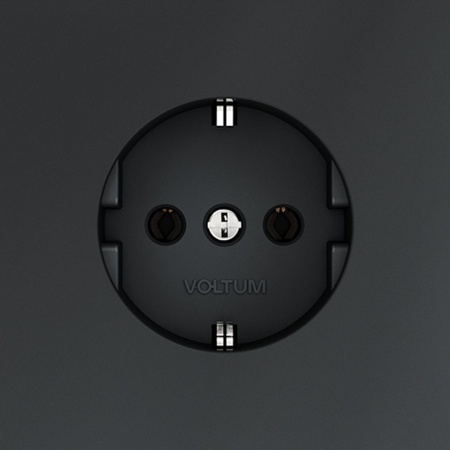 Розетка встраиваемая Voltum S70 с заземлением 16А, (графит) VLS040107
