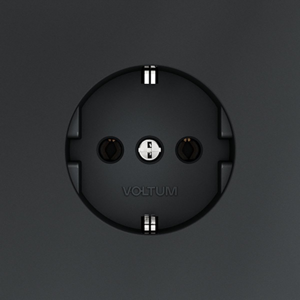 Розетка встраиваемая Voltum S70 с заземлением 16А, (графит) VLS040107