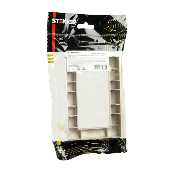 Рамка 2-местная (без перемычки), пластик, Stekker, PFR00-7012-02 Катрин, шампань 50049