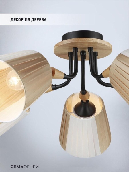 Потолочная люстра Seven Fires Vilmos WD3583/5C-BK-BG