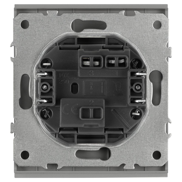 Кнопка ЭРА Arktik 16-1109-03 10АХ-250В алюминий Б0070396