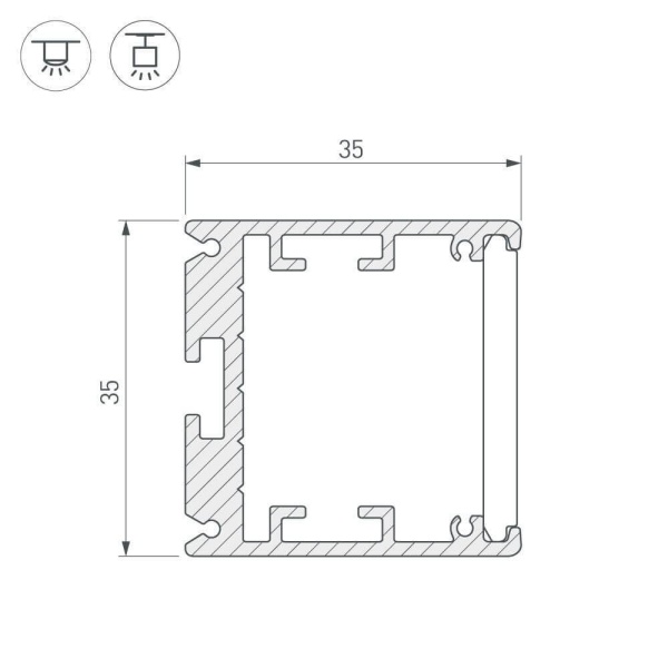 Профиль Arlight SL-ARC-3535-D1500-N90 SILVER (1180мм, дуга 1 из 4) 026595