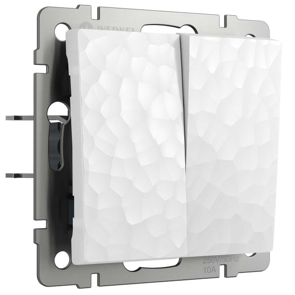 Выключатель Werkel Hammer двухклавишный проходной белый W1222001 4690389162398