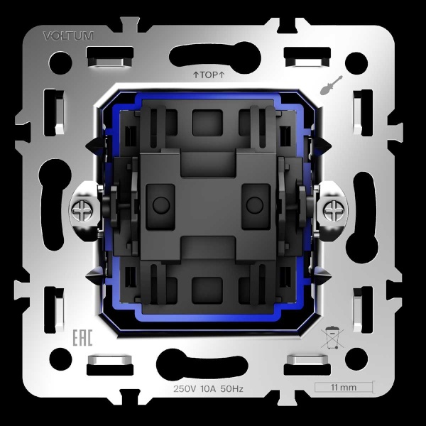 Механизм перекрестного переключателя одноклавишного 10А S70 Voltum VLS0105M