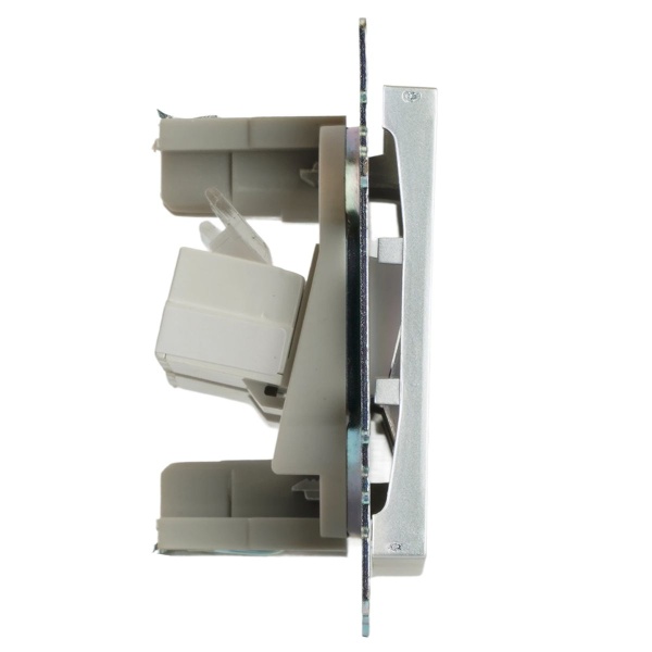 Розетка компьютерная 2-местная RJ-45 (механизм) Stekker GLS00-7109-03 Катрин, серебро 50005