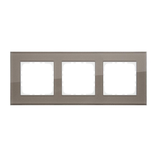 Рамка LK Studio 3-постовая, натуральное стекло (серо-коричневый) LK80 844319-1