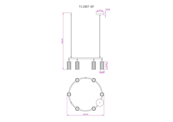 Подвесная люстра Moderli Cora V11067-6P