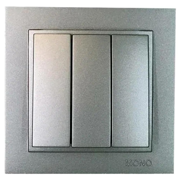 Выключатель треклавишный Mono Electric Despina IP20 10A 250V антрацит 102-242422-114 Выключатель треклавишный Mono Electric Despina IP20 10A 250V антрацит 102-242422-114