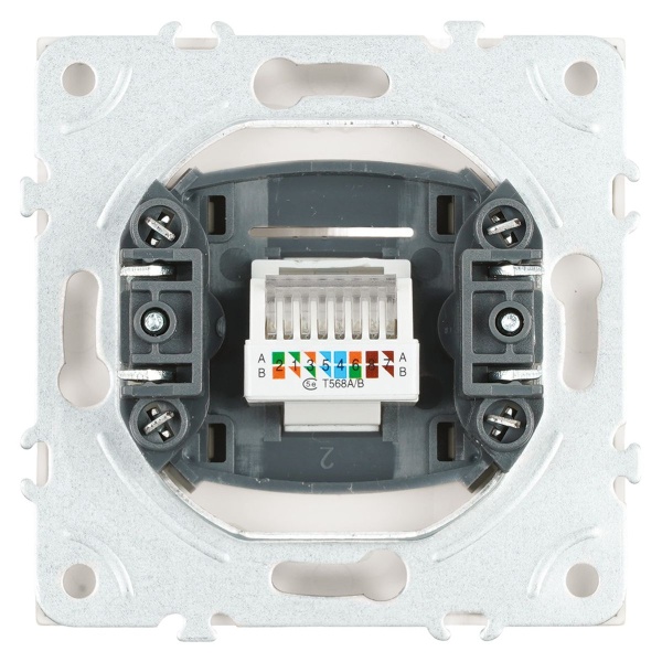 Розетка компьютерная RJ-45 Stekker Эмили белый фарфор RST00-5117-01 49873