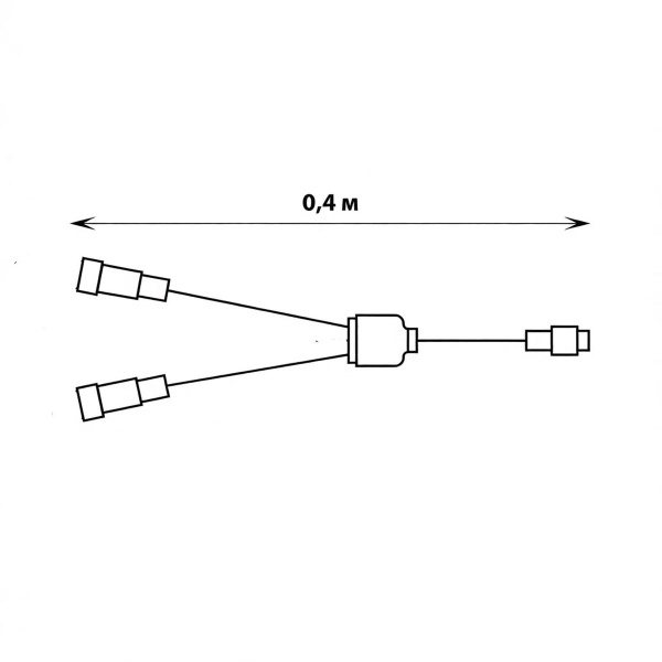 Провод-разветвитель для гирлянд Uniel UCX-F90 S2/0.4M/BK UL-00013233