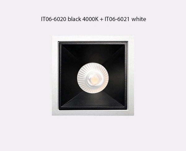Встраиваемый светодиодный светильник Italline IT06-6020 black 4000K