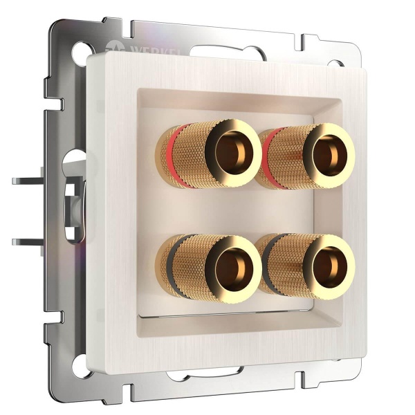 Акустическая розетка Werkel х4 перламутровый рифленый WL13-AUDIOx4 4690389124273 Акустическая розетка Werkel х4 перламутровый рифленый WL13-AUDIOx4 4690389124273