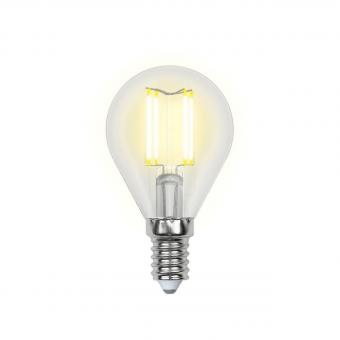 Лампа светодиодная филаментная (UL-00000197) E14 6W 3000K прозрачная LED-G45-6W/WW/E14/CL
