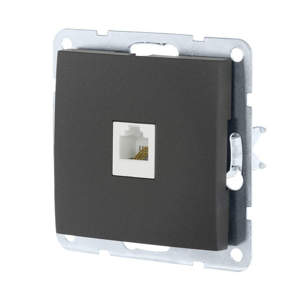 Розетка телефонная RJ-12 LK Studio LK60 черный бархат 865508-1 Розетка телефонная RJ-12 LK Studio LK60 черный бархат 865508-1