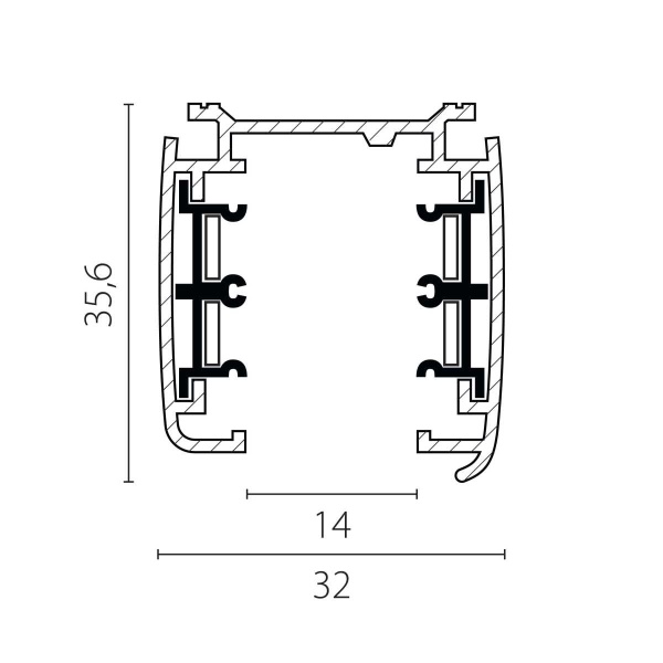 Трек четырехконтактный 3-фазный стыковочными пазами (плоские медные жилы), 2м Quattro Lightstar 504028-F
