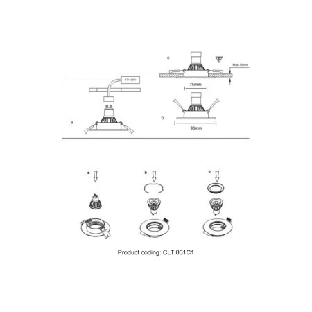 Встраиваемый светильник Crystal Lux CLT 061C1 GO
