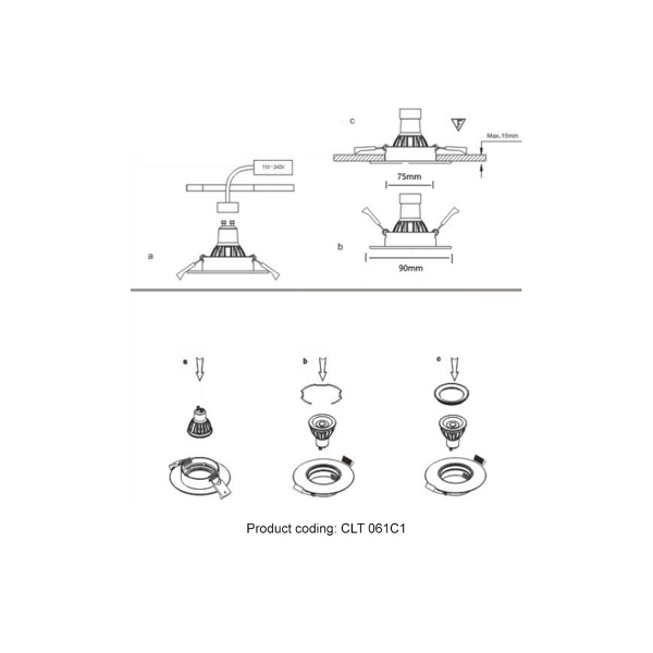 Встраиваемый светильник Crystal Lux CLT 061C1 GO