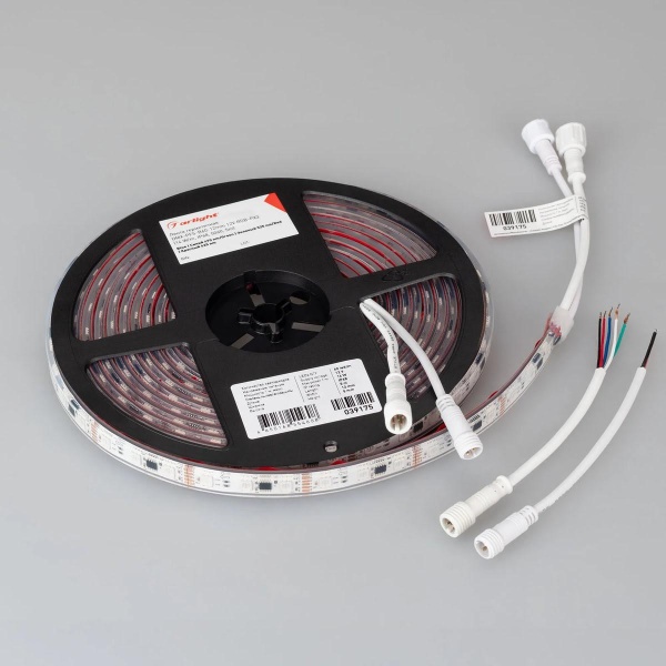Светодиодная лента герметичная Arlight 14W/m 60LED/m 5060SMD разноцветный 5М DMX-PFS-B60-12mm 12V 039175