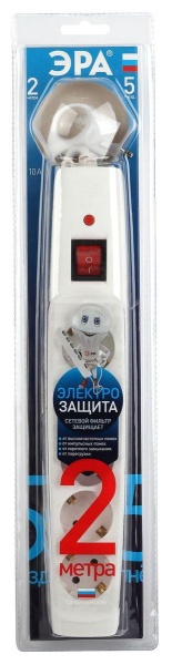 Сетевой фильтр ЭРА 5гн 2м с/з SFX-5es-2m-W Б0044019 Сетевой фильтр ЭРА 5гн 2м с/з SFX-5es-2m-W Б0044019