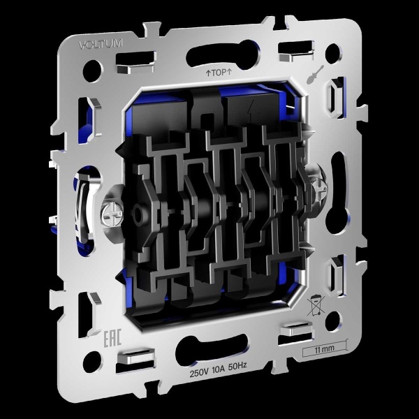 Механизм выключателя трехклавишного 10А, S70 Voltum VLS0301M