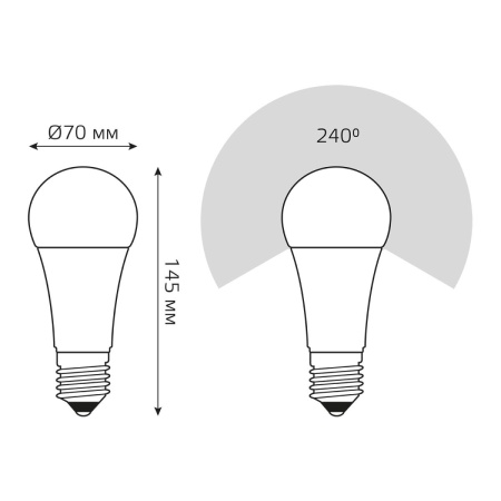 Лампа светодиодная Gauss E27 30W 3000K матовая 73219