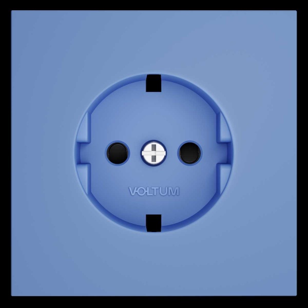 Накладка для розетки с заземлением и защитными шторками, S70 (деним) Voltum VLS000715