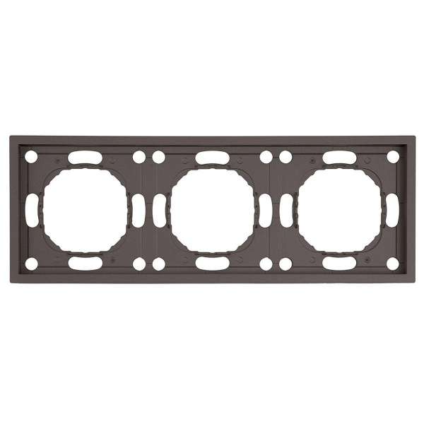 Рамка Stekker, PFR00-5003-09 3-местная Эмили, антрацит, soft touch 49938