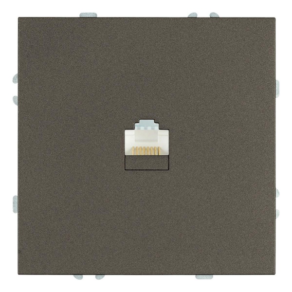 Розетка компьютерная 1-местная RJ-45 (механизм), Stekker Эмили, RST00-5117-09, антрацит, soft touch 49925